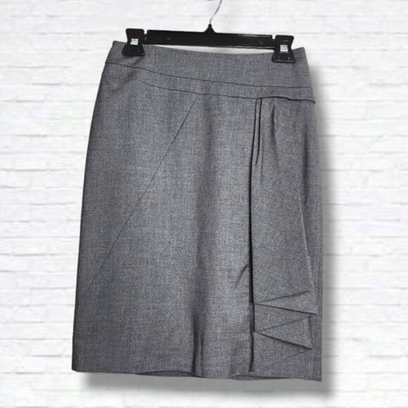 Esprit Dark Grey Asymmetrical Pleated Pencil Skirt Size S - Picture 1 of 7